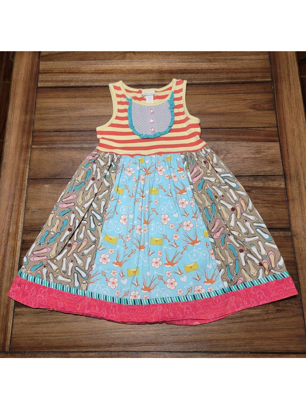 Matilda Jane Girls "Ode To Shoes" Summer Tank Dress - Size 8